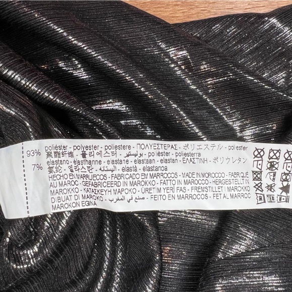 NWT ZARA Shiny Gathered MEDIUM Midi Skirt Elastic Waist Back Slit 4770/629/836 - Picture 13 of 14